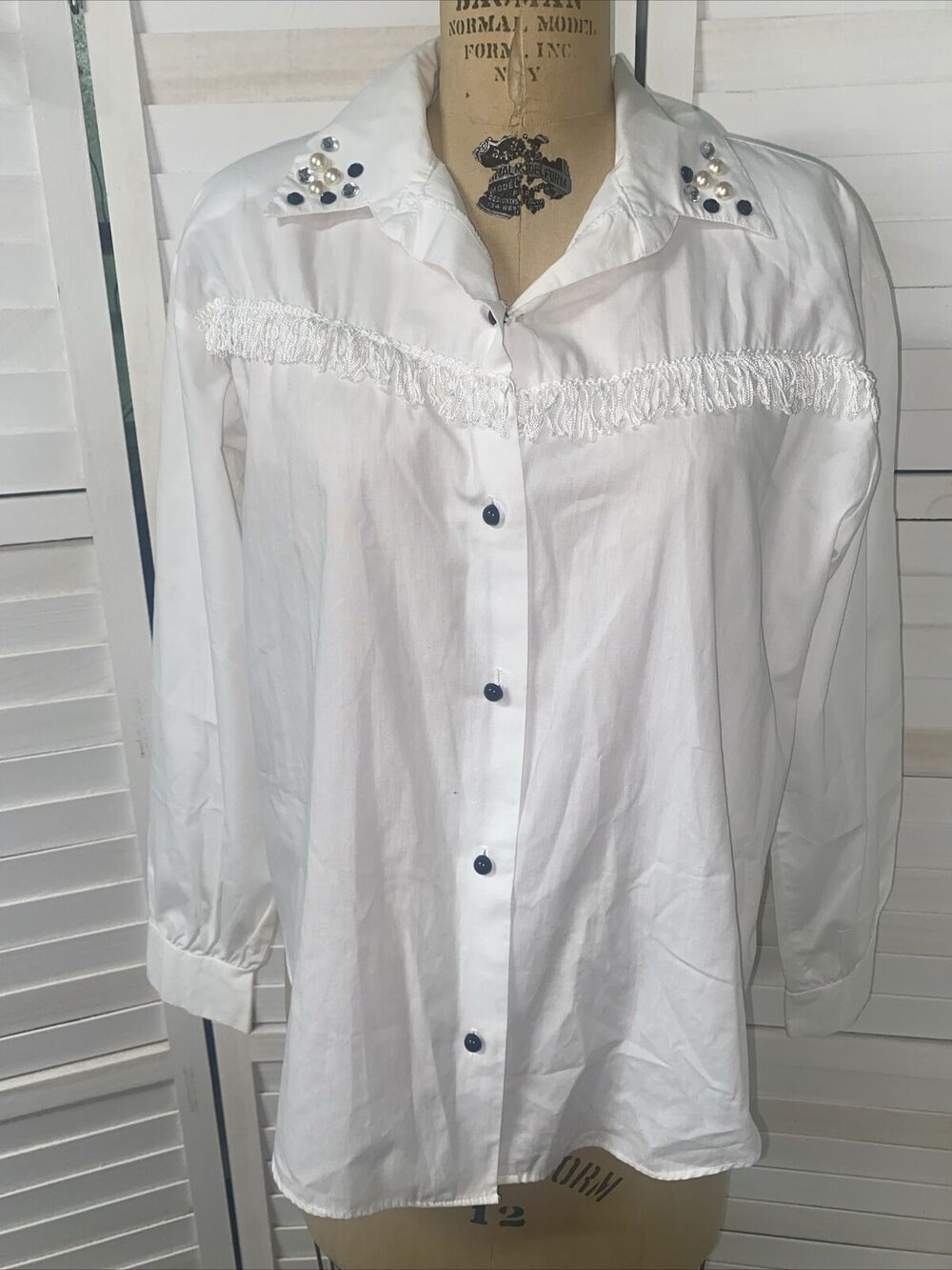 VTG 80s Jeans Wear Western Rodeo Button Up Shirt Top Women’s Cowgirl USA Large